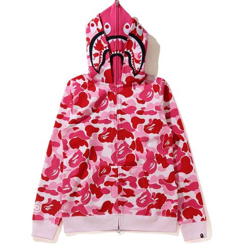 WIDE ABC CAMO SHARK FULL ZIP DOUBLE HOODIE PINK