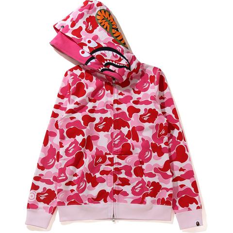 WIDE ABC CAMO SHARK FULL ZIP DOUBLE HOODIE PINK