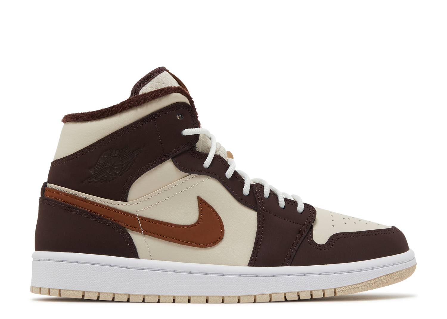 WMNS AIR JORDAN 1 MID SE 'CREAM DARK CHOCOLATE'