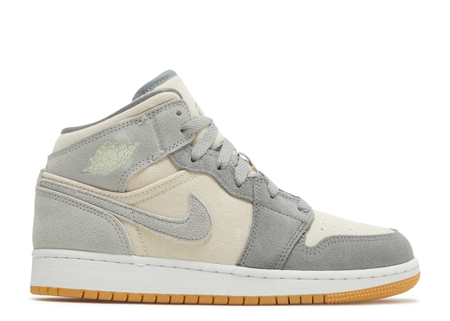 AIR JORDAN 1 MID SE GS 'COCONUT MILK PARTICLE GREY'